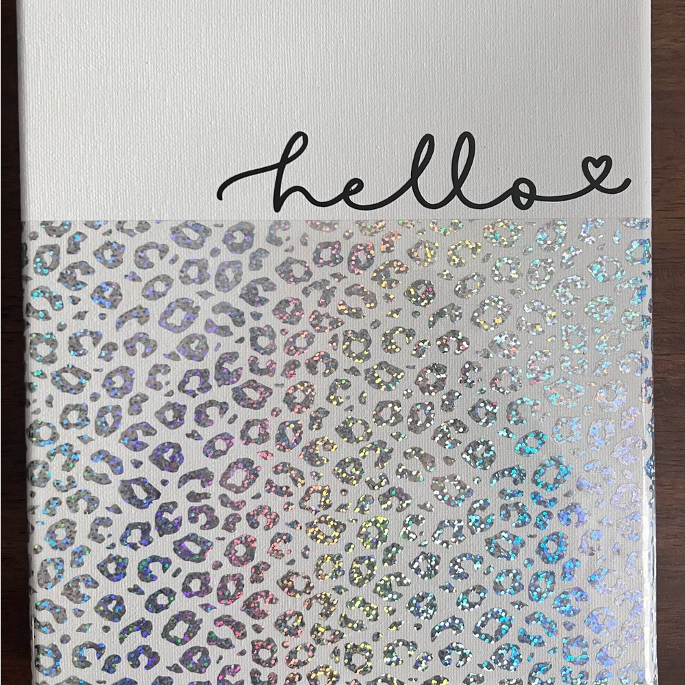 5x7 canvas that says hello